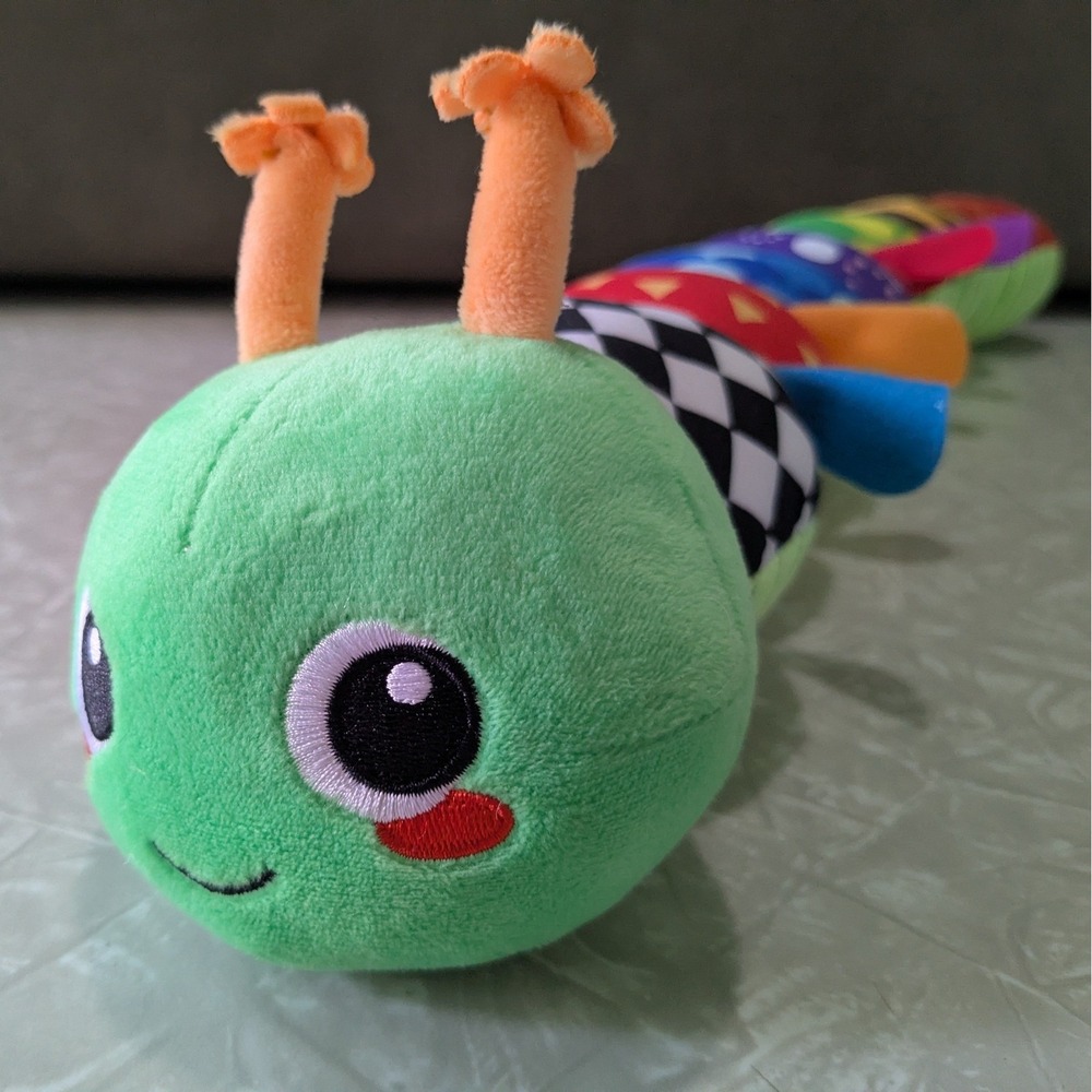Colorful Caterpillar Plush Tummy Time Baby Toy Crinkle Rattle Squeak 22"